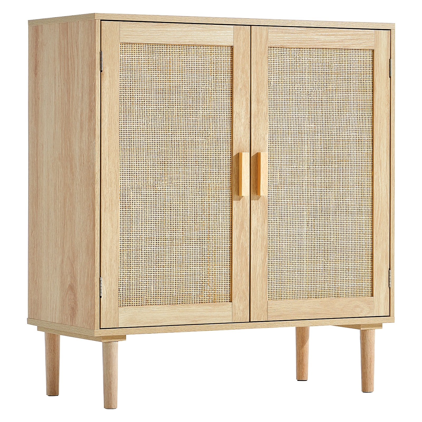 Rattan Storage Cabinet With Magnetic Doors And Adjustable Shelves_voghion.com